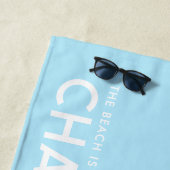 Sky Blue Specialized Slogan Beach Towel Strandlaken (In situ)