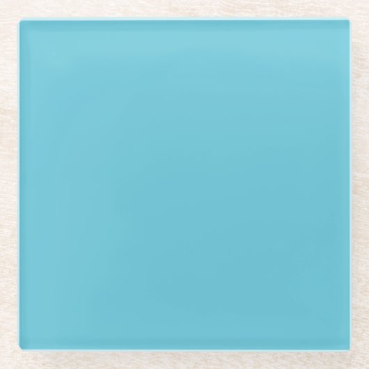 Sky Blue Square Glass Onderzetter (Voorkant)