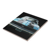 Sky blue SS Camaro met zwarte strepen Tegeltje (Zijkant)