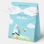 Sky Blue Stork Baby shower Custom Bedankdoosjes (Voorkant)
