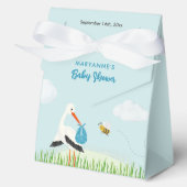 Sky Blue Stork Baby shower Custom Bedankdoosjes (Voorkant)