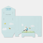 Sky Blue Stork Baby shower Custom Bedankdoosjes (Ongevouwen)