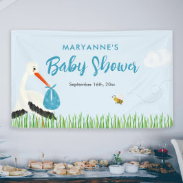 Sky Blue Stork Baby shower Spandoek