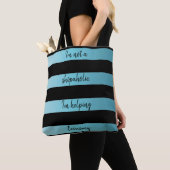 " sky blue stried " met een citaat tote bag (Dichtbij)
