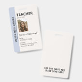 Sky Blue Stripe Homeschool Educator ID Badge (Front & Back)