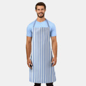 Sky Blue Stripe Pattern Apron Schort (Gedragen)