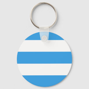 Sky Blue Striped Patroon Sleutelhanger