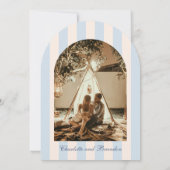 Sky Blue Stripes Foto Sla de datum op Kaart (Achterkant)