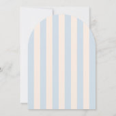 Sky Blue Stripes Monogram Crest Wedding Kaart (Achterkant)