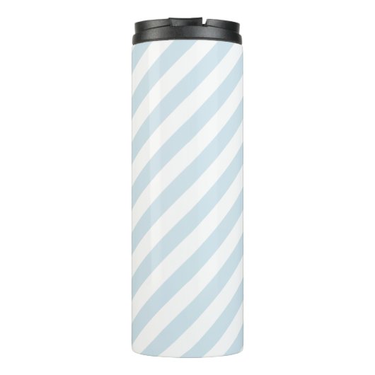 Sky Blue Stripes Script-monogram Thermosbeker (Achterkant)