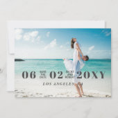 Sky Blue Stylish Simple Modern Typography Photo Save The Date (Voorkant)