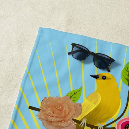 Sky Blue Sunshine & Dew Drups Strandlaken (In situ)