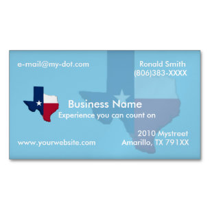 Sky Blue Texas Flag Map Magnetisch Visitekaartje