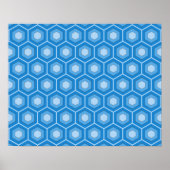 Sky Blue Tiled Hex Poster (Voorkant)