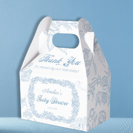 Sky Blue Toile Floral Baby shower Bedankdoosjes