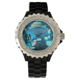 Sky Blue Topaz Kussen Edelsteen Horloge