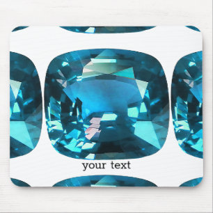 Sky Blue Topaz Kussen Edelsteen Muismat