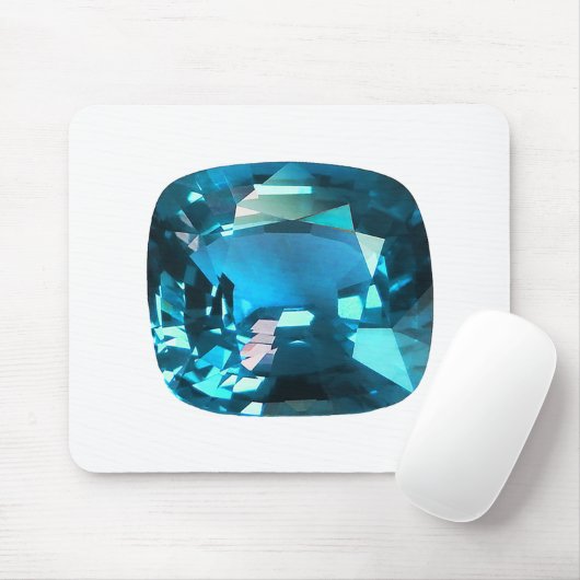 Sky Blue Topaz Kussen Edelsteen Muismat (Met muis)