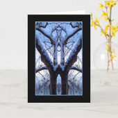 Sky Blue Tree-ontwerpkaart Kaart (Gele Bloem)