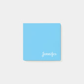 Sky Blue Trendy Modern Minimalist Chic Name Post-it® Notes (Voorkant)