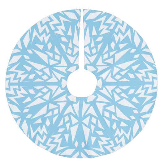 Sky Blue Triangles Snowflake Pattern Kerstboom Rok (Voorkant)