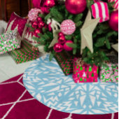 Sky Blue Triangles Snowflake Pattern Kerstboom Rok