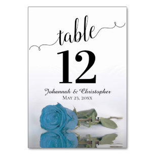 Sky Blue Turquoise Roos Elegant Wedding Kaart