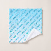Sky Blue (veranderlijke kleur!) Ombre & Tekstpatro Bad Handdoek (Wasdoekje)