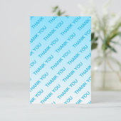 Sky Blue (veranderlijke kleur!) Ombre & Tekstpatro Bedankkaart (Staand voorkant)