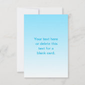Sky Blue (veranderlijke kleur!) Ombre & Tekstpatro Bedankkaart (Achterkant)