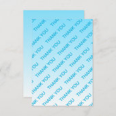 Sky Blue (veranderlijke kleur!) Ombre & Tekstpatro Bedankkaart (Voorkant / Achterkant)