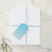 Sky Blue (veranderlijke kleur!) Ombre & Tekstpatro Cadeaulabel (Met Touw)