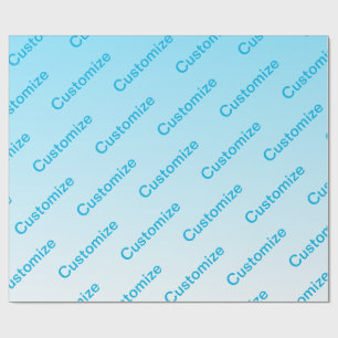 Sky Blue (veranderlijke kleur!) Ombre & Tekstpatro Cadeaupapier