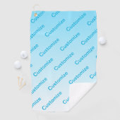 Sky Blue (veranderlijke kleur!) Ombre & Tekstpatro Golfhanddoek (Insitu)