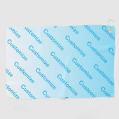 Sky Blue (veranderlijke kleur!) Ombre & Tekstpatro Golfhanddoek (Horizontaal)