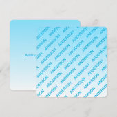 Sky Blue (veranderlijke kleur!) Ombre & Tekstpatro Notitiekaartje (Voorkant / Achterkant)