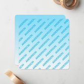 Sky Blue (veranderlijke kleur!) Ombre & Tekstpatro Notitiekaartje (Voorkant / Achterkant in situ)