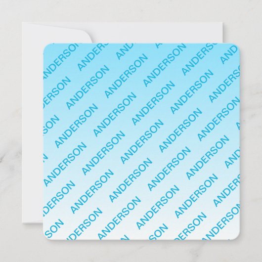 Sky Blue (veranderlijke kleur!) Ombre & Tekstpatro Notitiekaartje (Voorkant)
