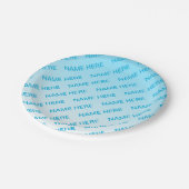 Sky Blue (veranderlijke kleur!) Ombre & Tekstpatro Papieren Bordje (Gekanteld)