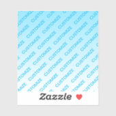 Sky Blue (veranderlijke kleur!) Ombre & Tekstpatro Sticker (Vel)