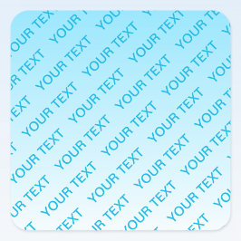 Sky Blue (veranderlijke kleur!) Ombre & Tekstpatro Vierkante Sticker