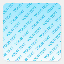 Sky Blue (veranderlijke kleur!) Ombre & Tekstpatro Vierkante Sticker