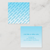 Sky Blue (veranderlijke kleur!) Ombre & Tekstpatro Vierkante Visitekaartje (Voorkant / Achterkant)