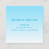 Sky Blue (veranderlijke kleur!) Ombre & Tekstpatro Vierkante Visitekaartje (Achterkant)