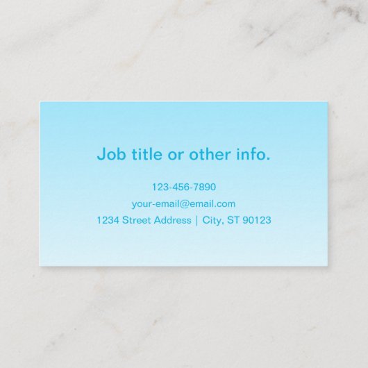 Sky Blue (veranderlijke kleur!) Ombre & Tekstpatro Visitekaartje (Achterkant)