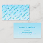 Sky Blue (veranderlijke kleur!) Ombre & Tekstpatro Visitekaartje (Voorkant / Achterkant)