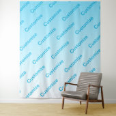 Sky Blue (veranderlijke kleur!) Ombre & Tekstpatro Wandkleed (In situ)