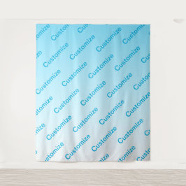 Sky Blue (veranderlijke kleur!) Ombre & Tekstpatro Wandkleed