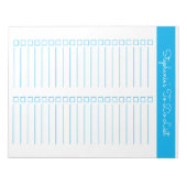 Sky Blue Vertical 8.5x11 Two Column Checklist Notitieblok (Voorkant)