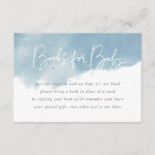 Sky Blue Waterverf Baby shower Boek Aanvraag Kaart (Voorkant)